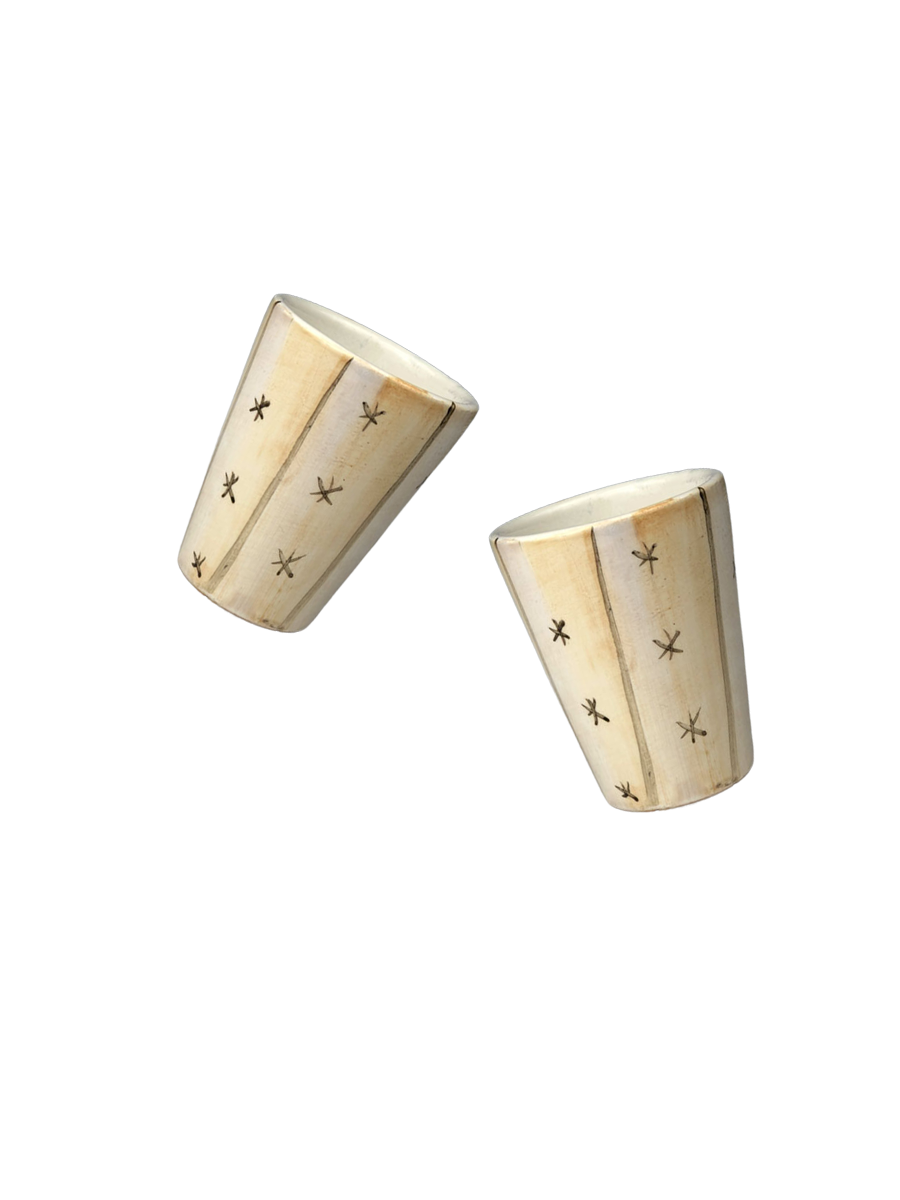 Set di bicchierini da shot - Beige e Pattern Stelline