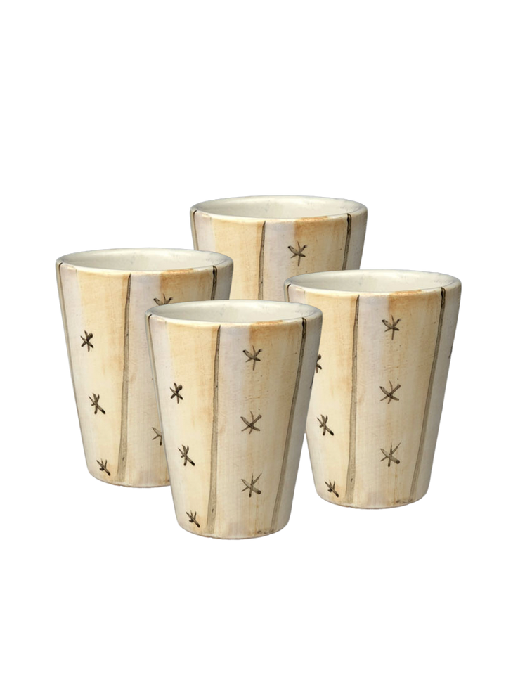 Set di bicchierini da shot - Beige e Pattern Stelline