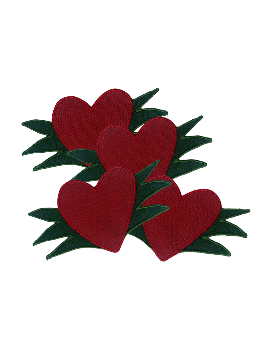 Set di 4 tovaglioli da cocktail - Cuore