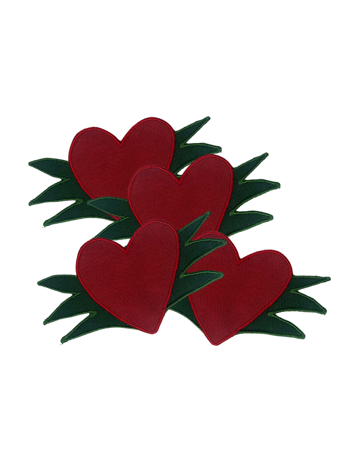 Set di 4 tovaglioli da cocktail - Cuore