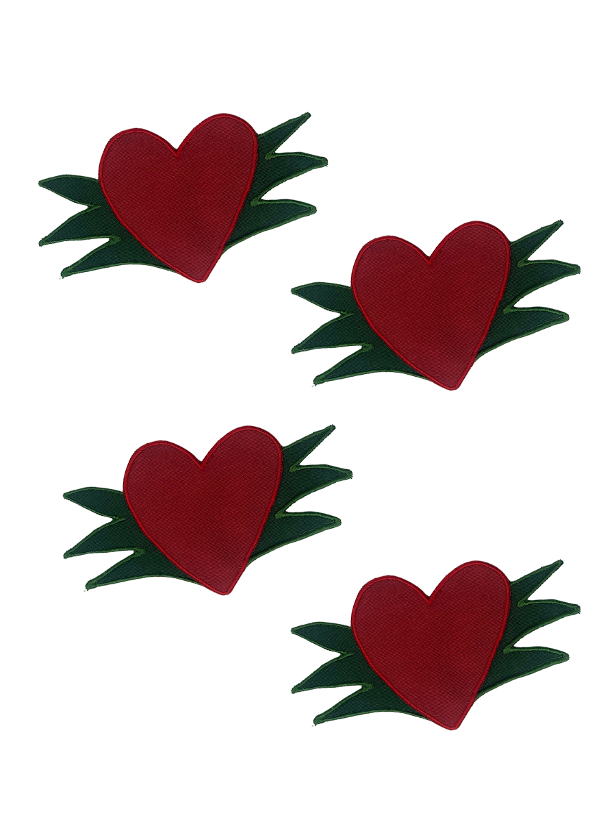 Set di 4 tovaglioli da cocktail - Cuore