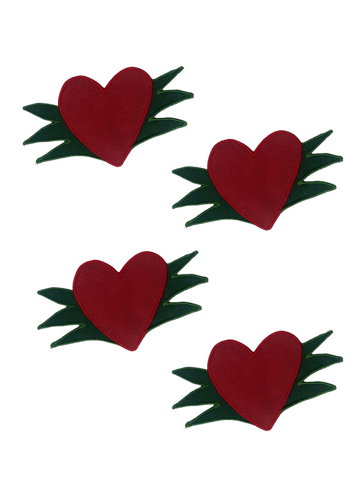 Set di 4 tovaglioli da cocktail - Cuore