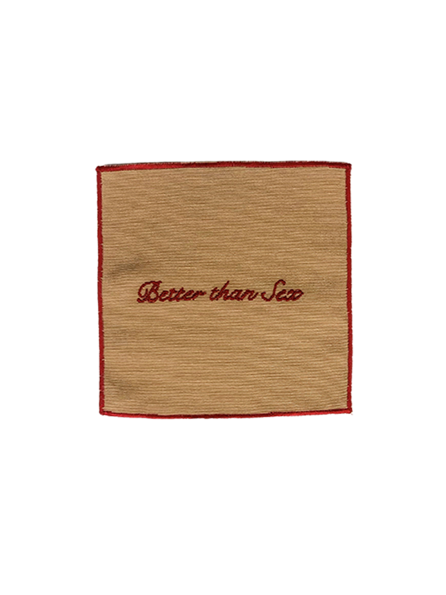 Set di 4 tovaglioli da cocktail - Beige e Rosso