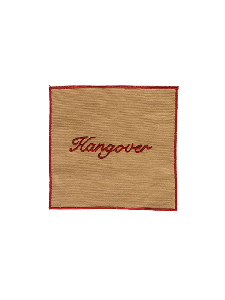 Set di 4 tovaglioli da cocktail - Beige e Rosso