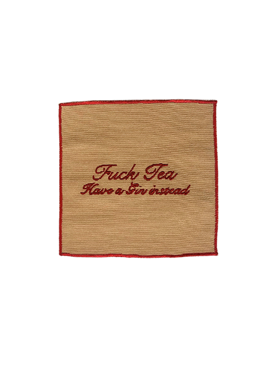Set di 4 tovaglioli da cocktail - Beige e Rosso