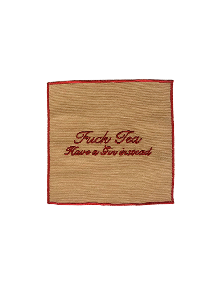 Set di 4 tovaglioli da cocktail - Beige e Rosso