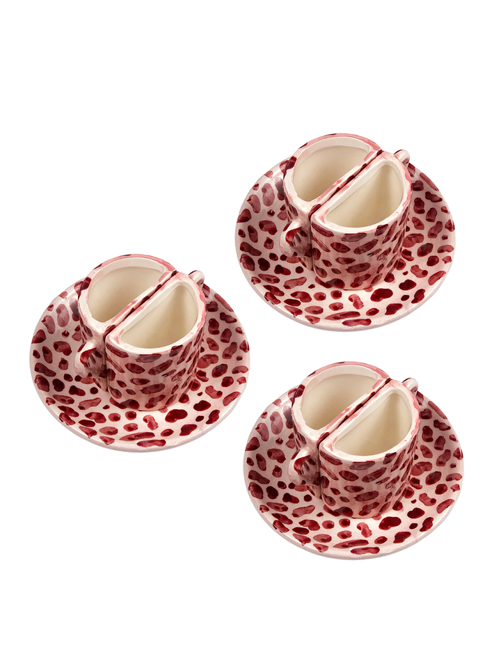 Tête-à-Tête Coffee Cup Sets - Pink Spots