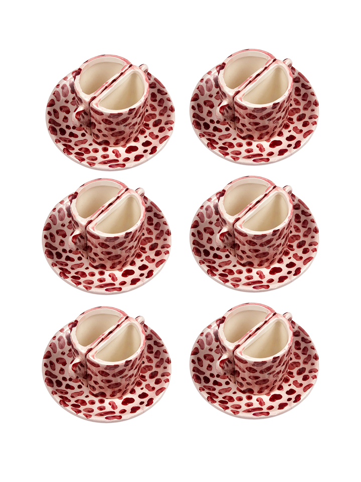 Tête-à-Tête Coffee Cup Sets - Pink Spots