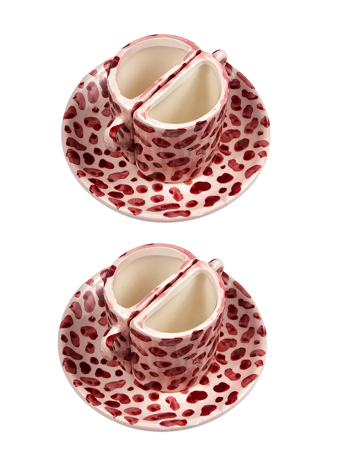 Tête-à-Tête Coffee Cup Sets - Pink Spots
