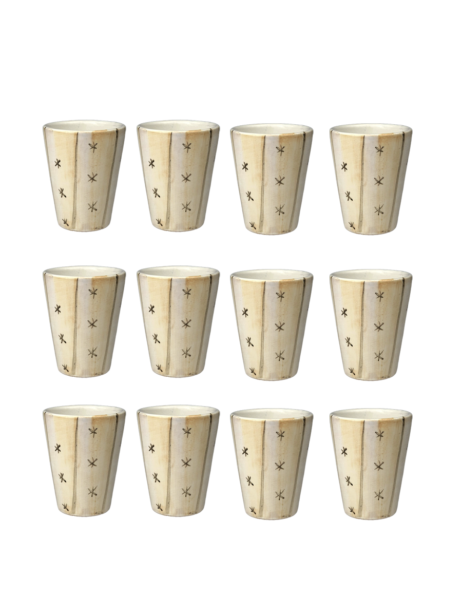 Shot Glass Set  - Beige Stars Pattern