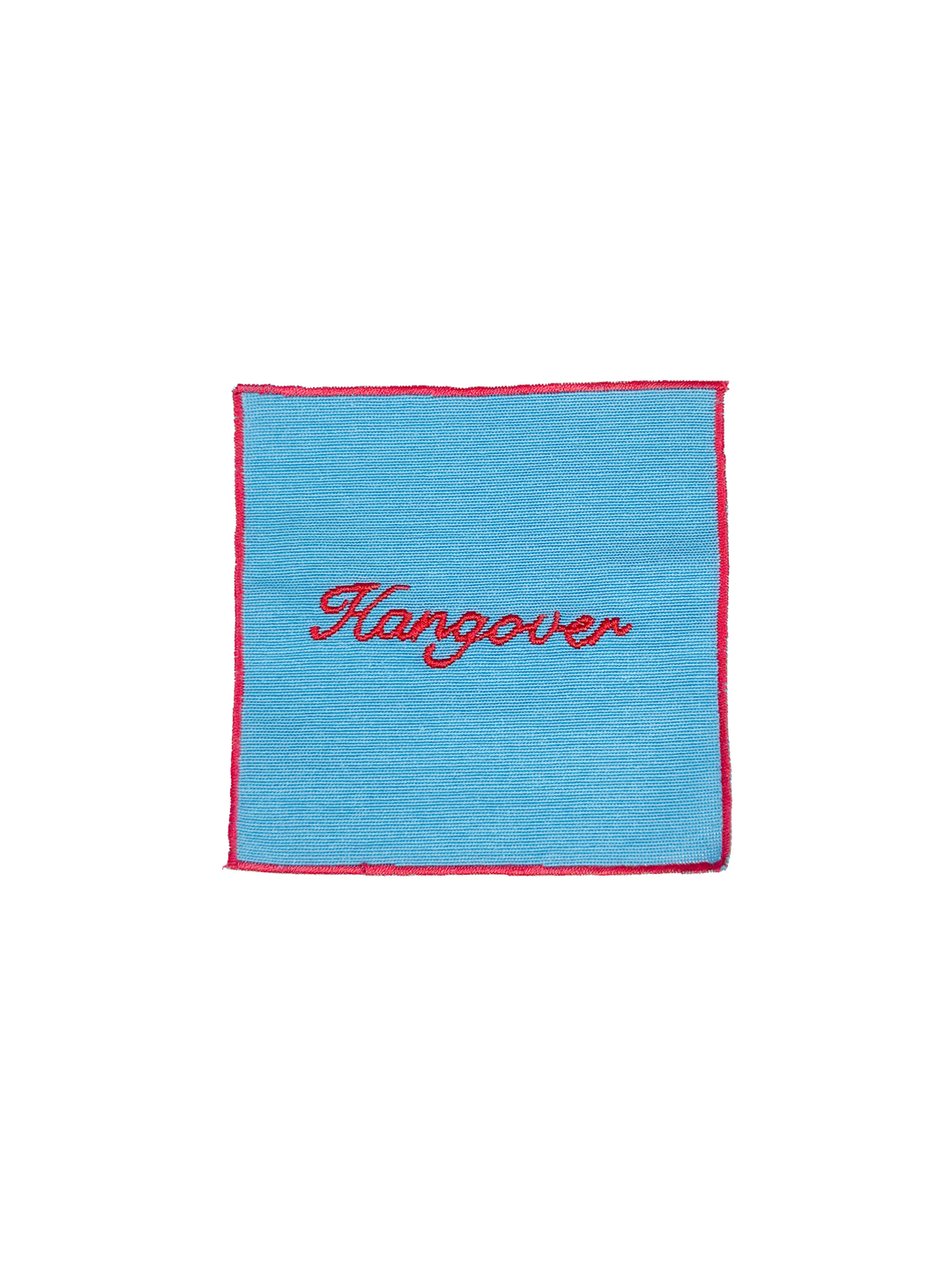 Set of 4 Cocktail Napkins - Light Blue and Red