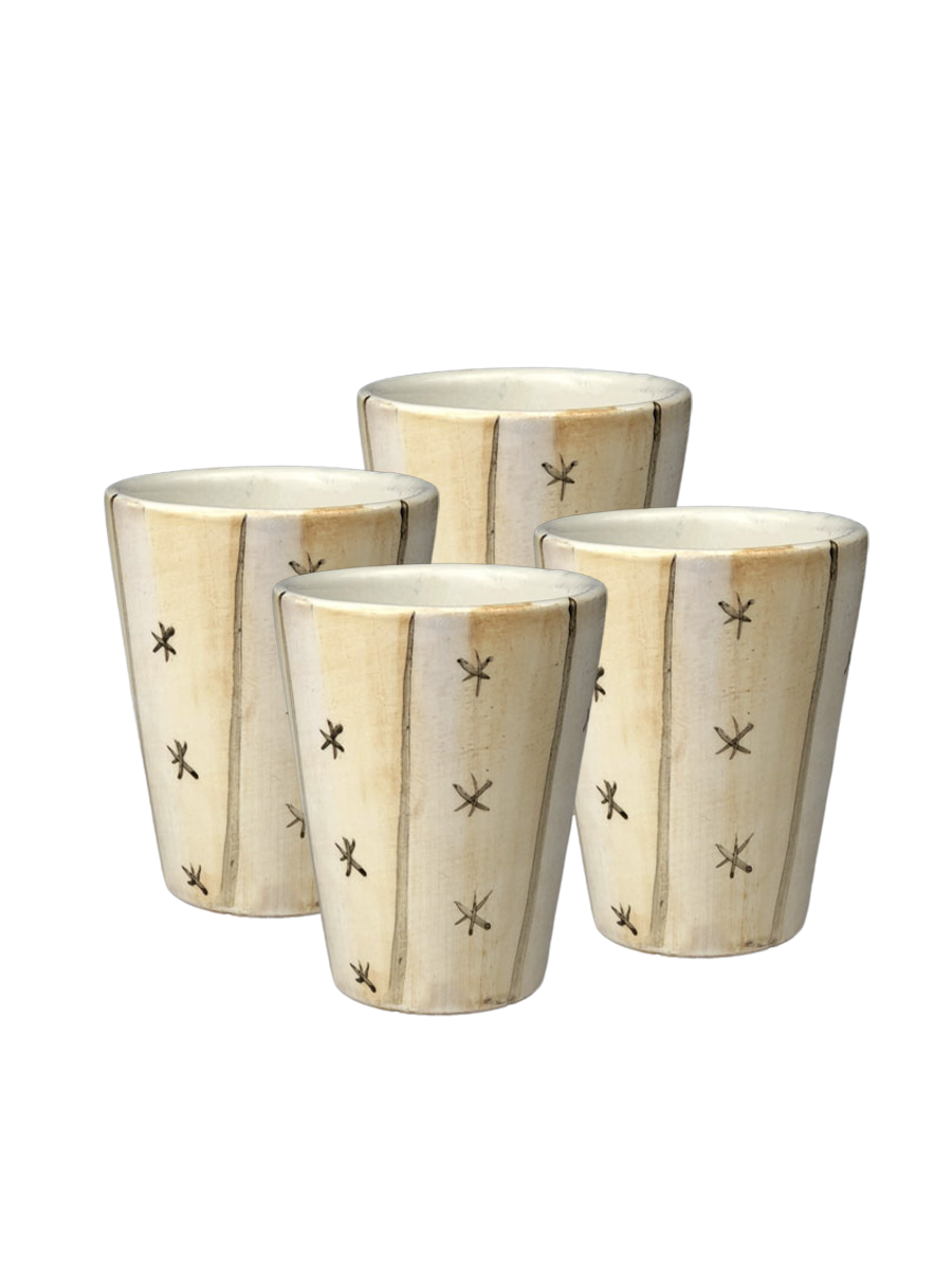 Shot Glass Set  - Beige Stars Pattern
