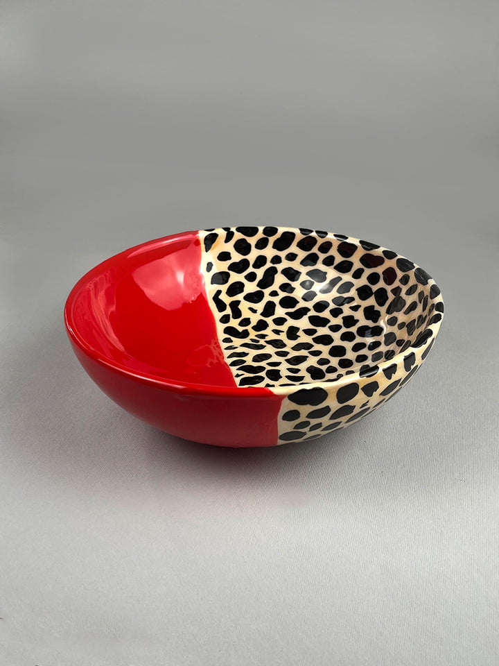 ANIMALIER - Bowl  Ferrari red and leopard