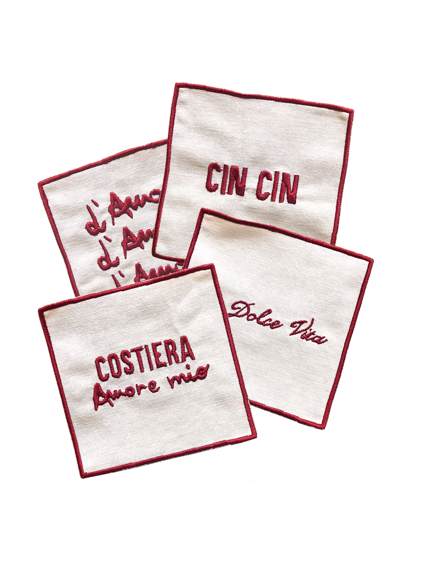 Set di 4 Tovaglioli per Cocktail - Costiera Amore Mio
