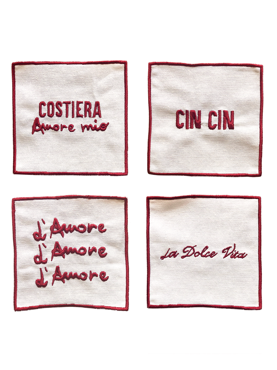 Set di 4 Tovaglioli per Cocktail - Costiera Amore Mio