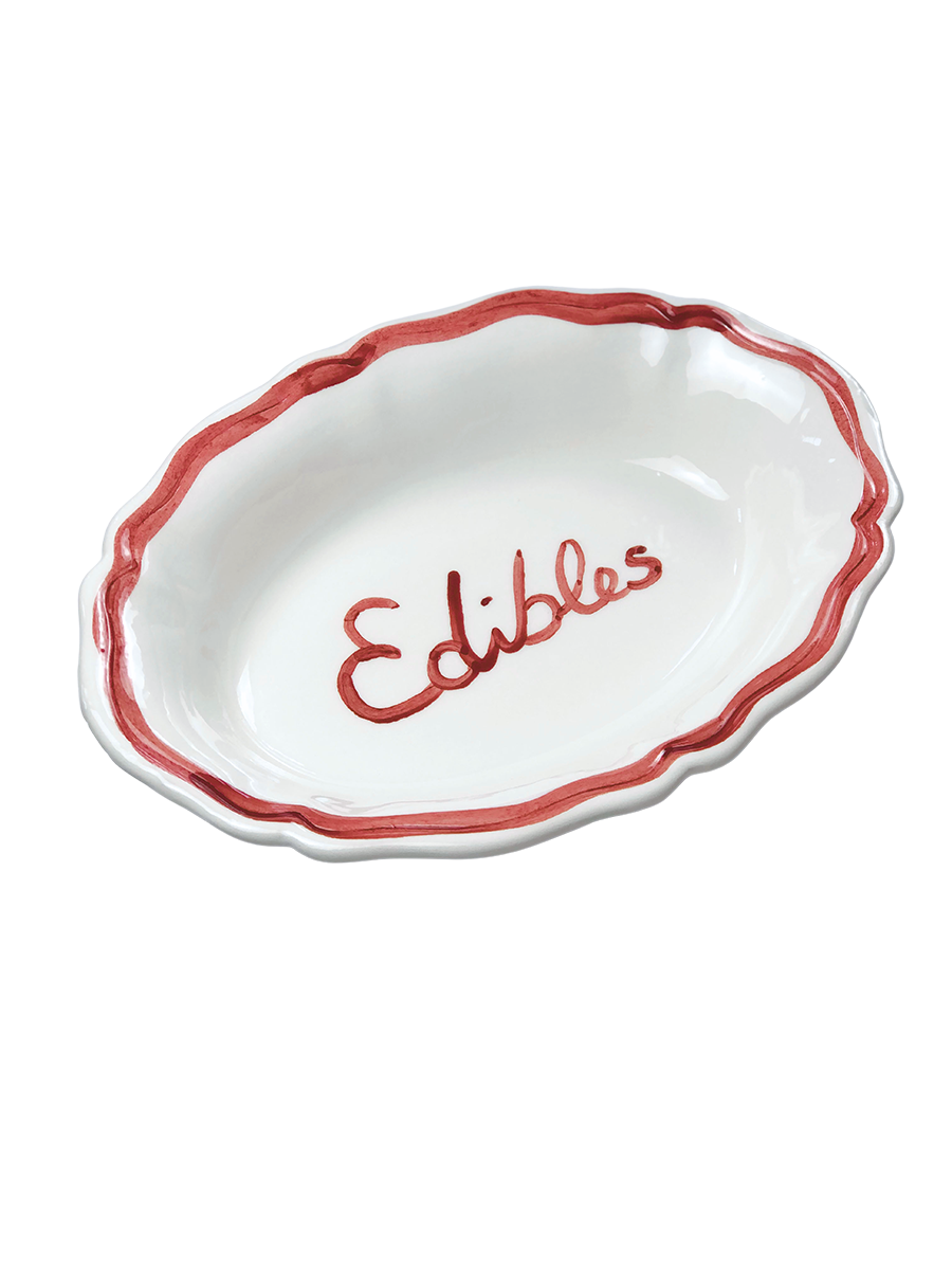 Oval Serving Dish “Edibles” - Rosso