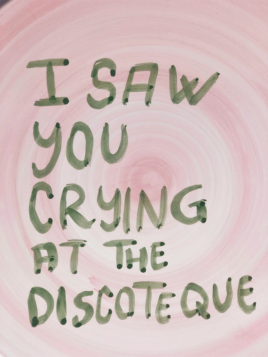 Piatto Grande "I saw you crying at the discoteque"
