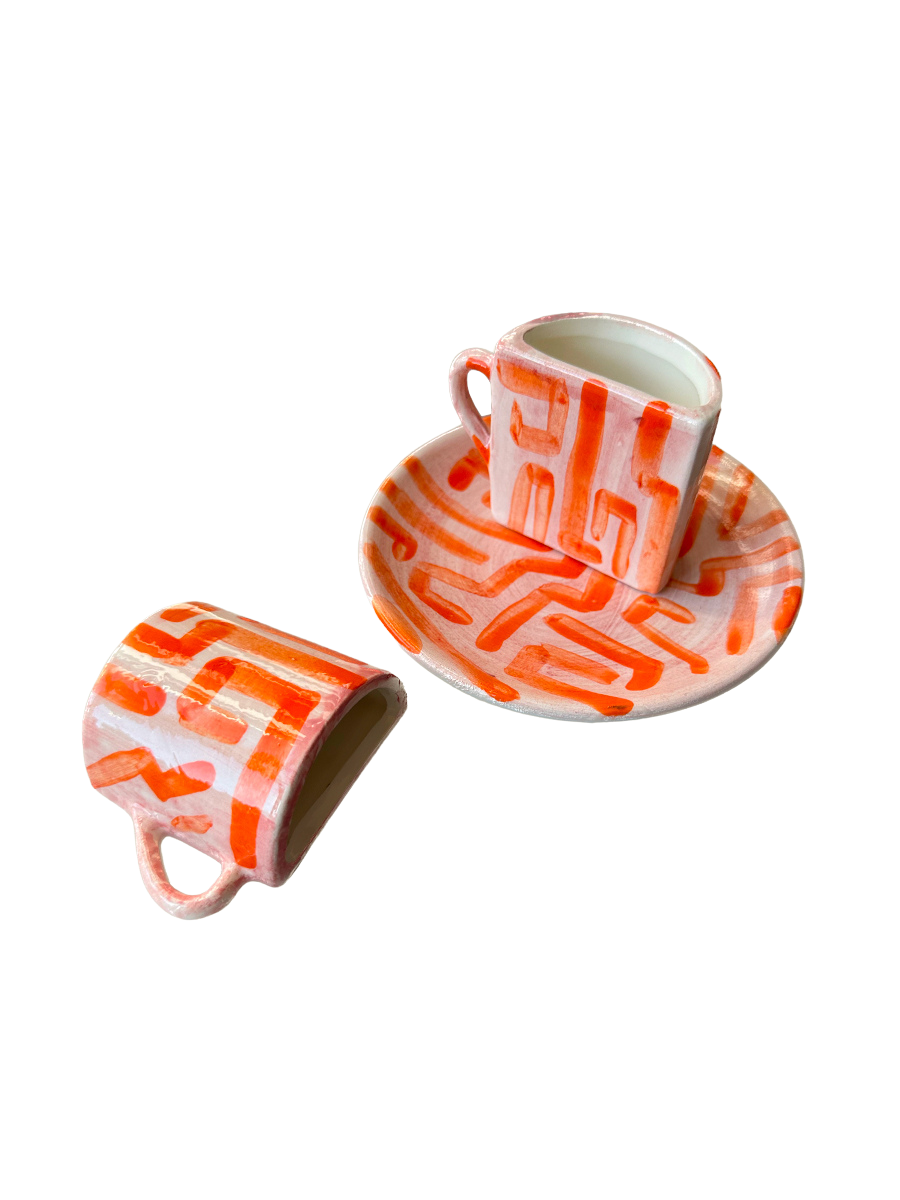 Tête a Tête Cup Set - Pink and Orange