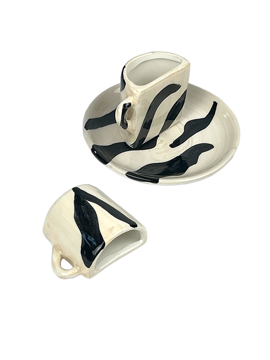 ANIMALIER - Zebra Tête-à-Tête Coffee Cup Set