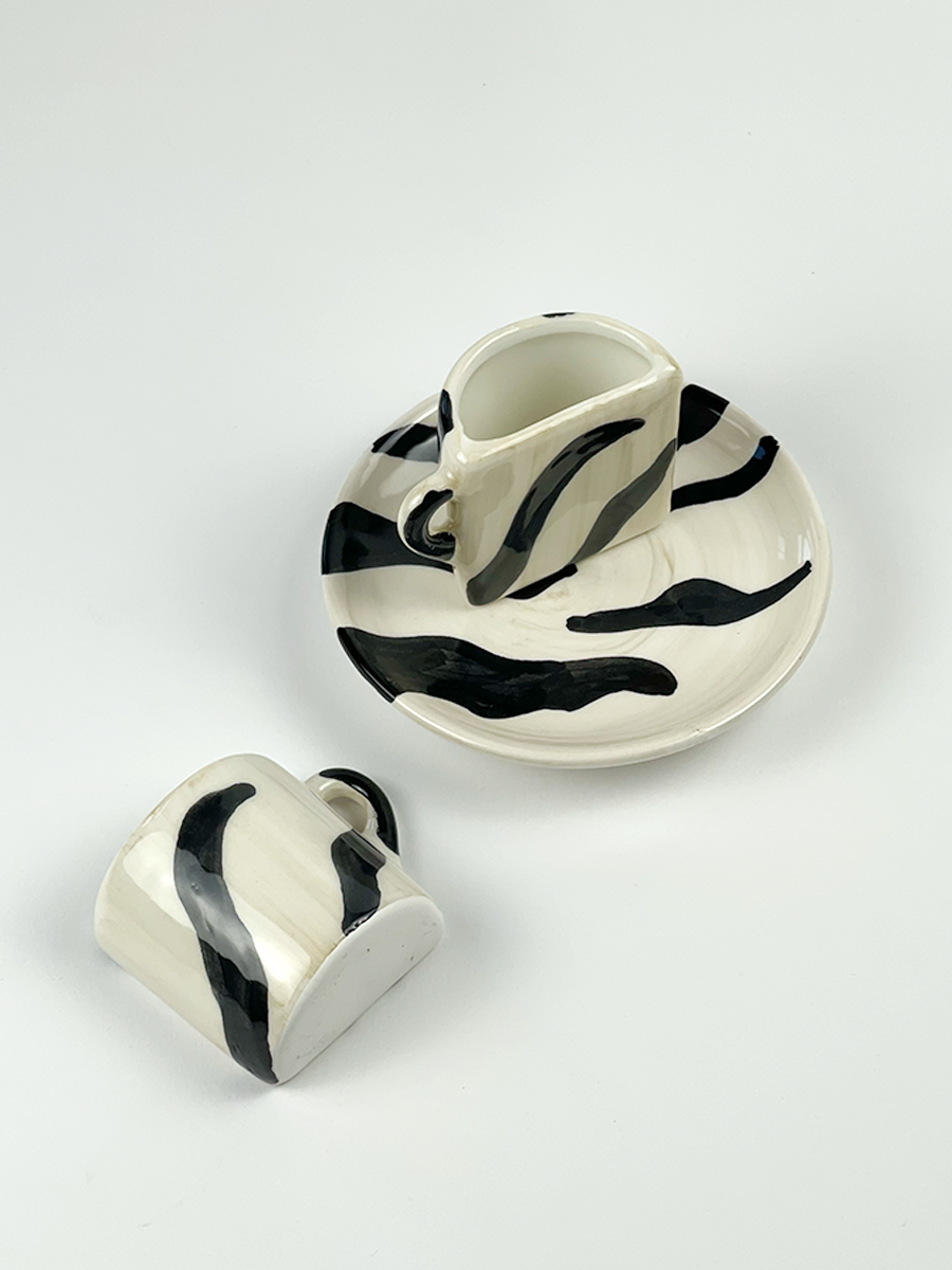 ANIMALIER - Set di Tazze Tête-à-Tête Zebra 