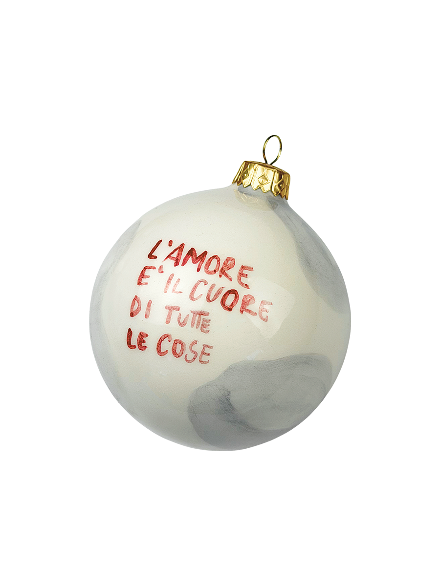 CHRISTMAS COLLECTION – “L’AMORE È IL CUORE DI TUTTE LE COSE” Pallina di Natale 10 cm
