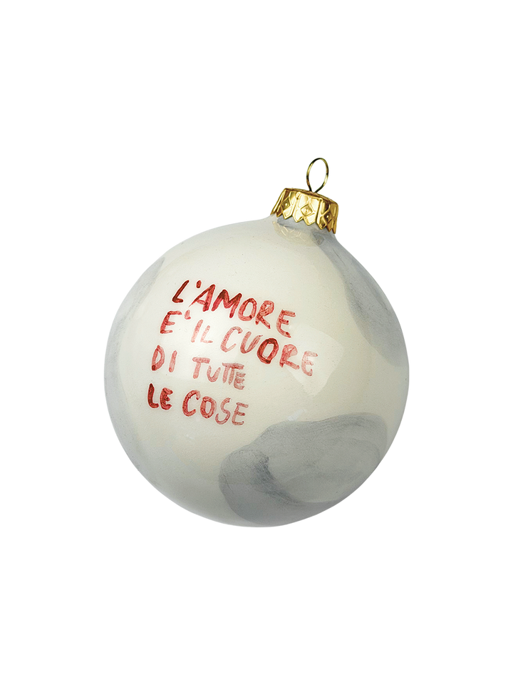 CHRISTMAS COLLECTION – “L’AMORE È IL CUORE DI TUTTE LE COSE” Pallina di Natale 10 cm