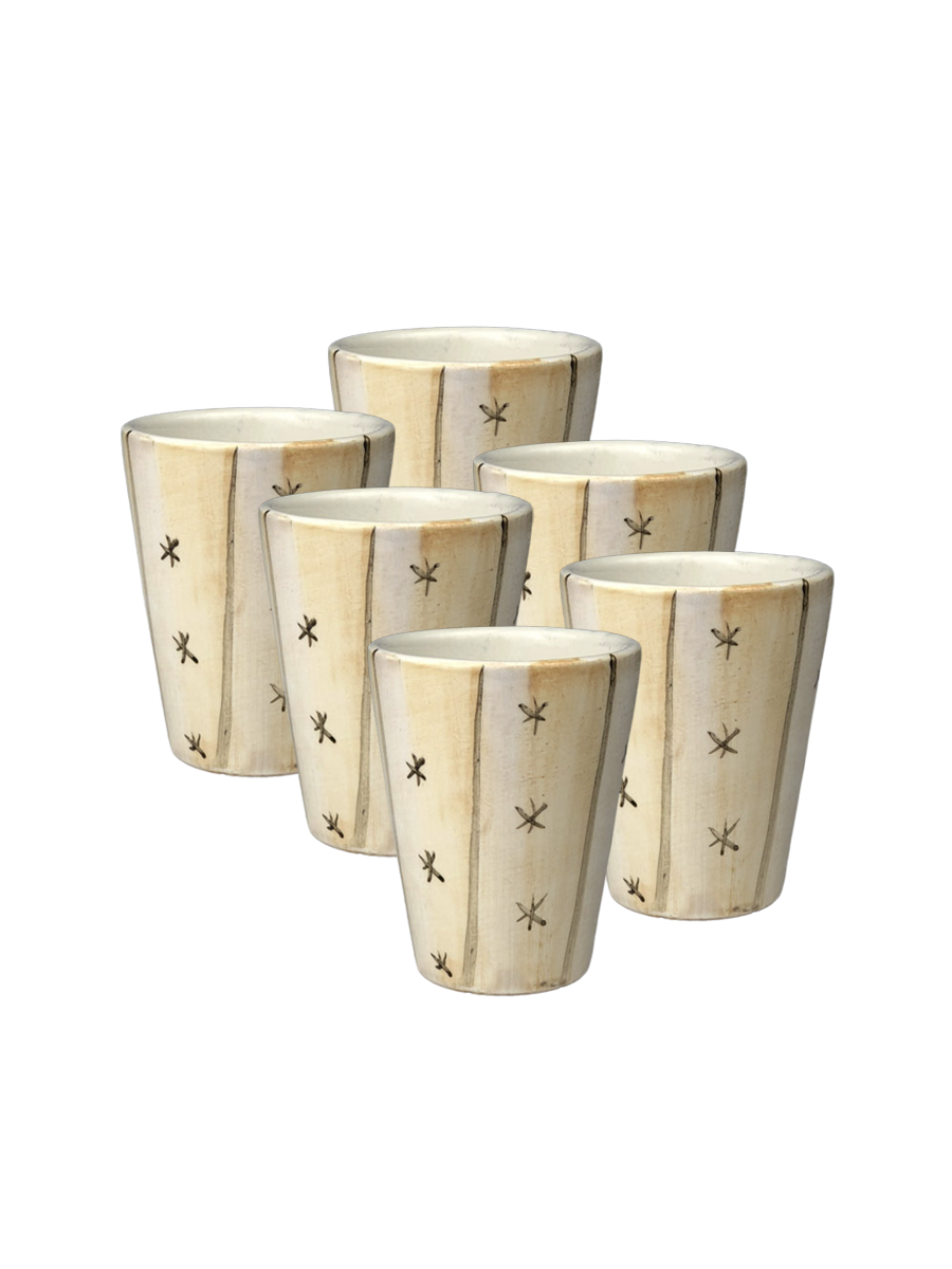 Shot Glass Set  - Beige Stars Pattern